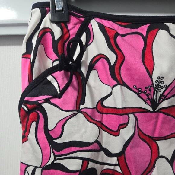 City Silk vibrant‎ pink floral skirt with scallop hem Size 14 - Picture 2 of 5
